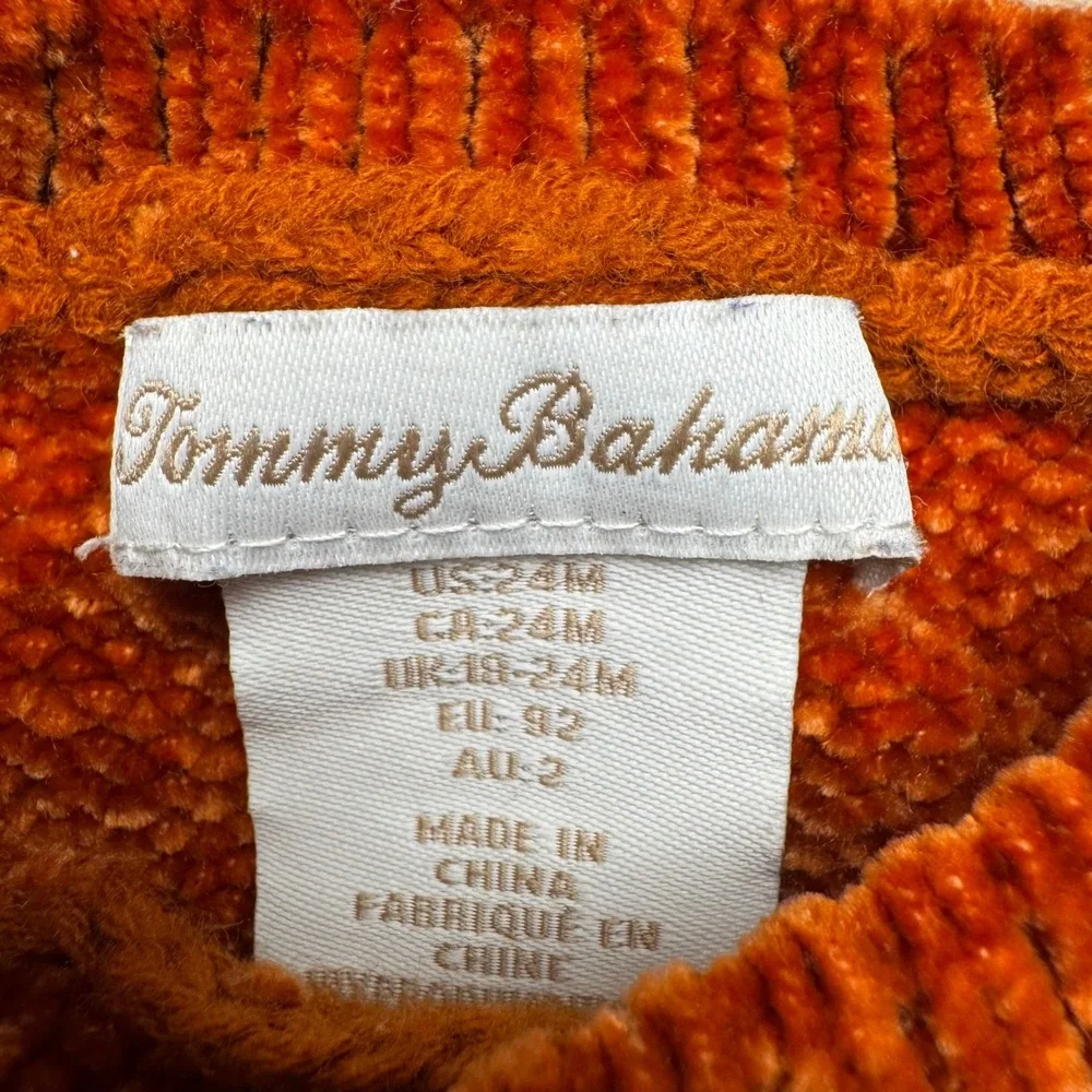 Tommy Bahama Kids Burnt Orange Chenille Cable Knit‎ Sweater 24M Rust Plush